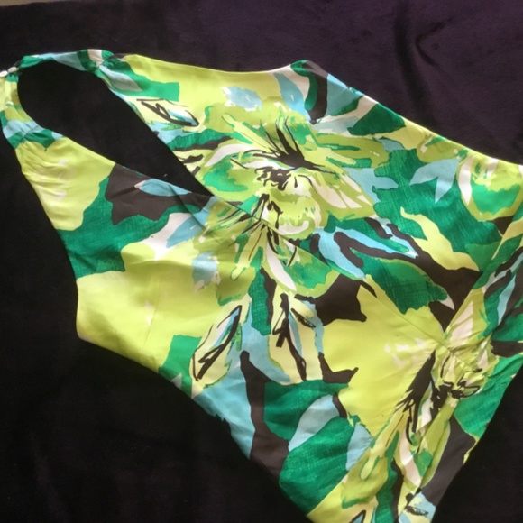 Banana Republic silk tropical halter top - Picture 4 of 9